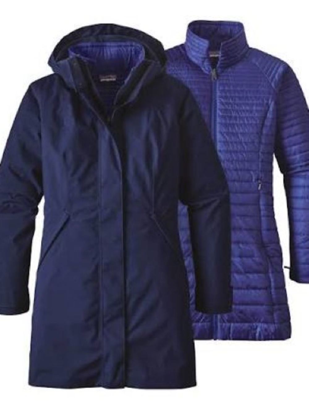 Patagonia Navy and Royal Blue Vosque 3-in-1 Parka with Quilted Liner
